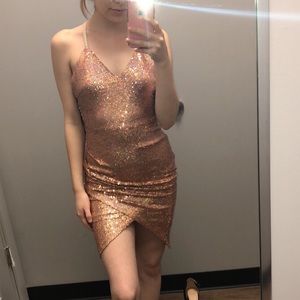Sparkly rose gold dress